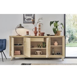 Enfilade 4 Portes Rivage | Chêne & 224 cm