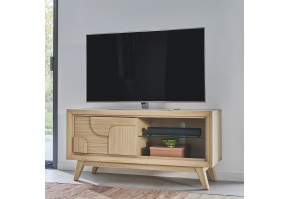 Meuble TV-Hifi 1 Porte Rivage en Chêne | 120 cm
