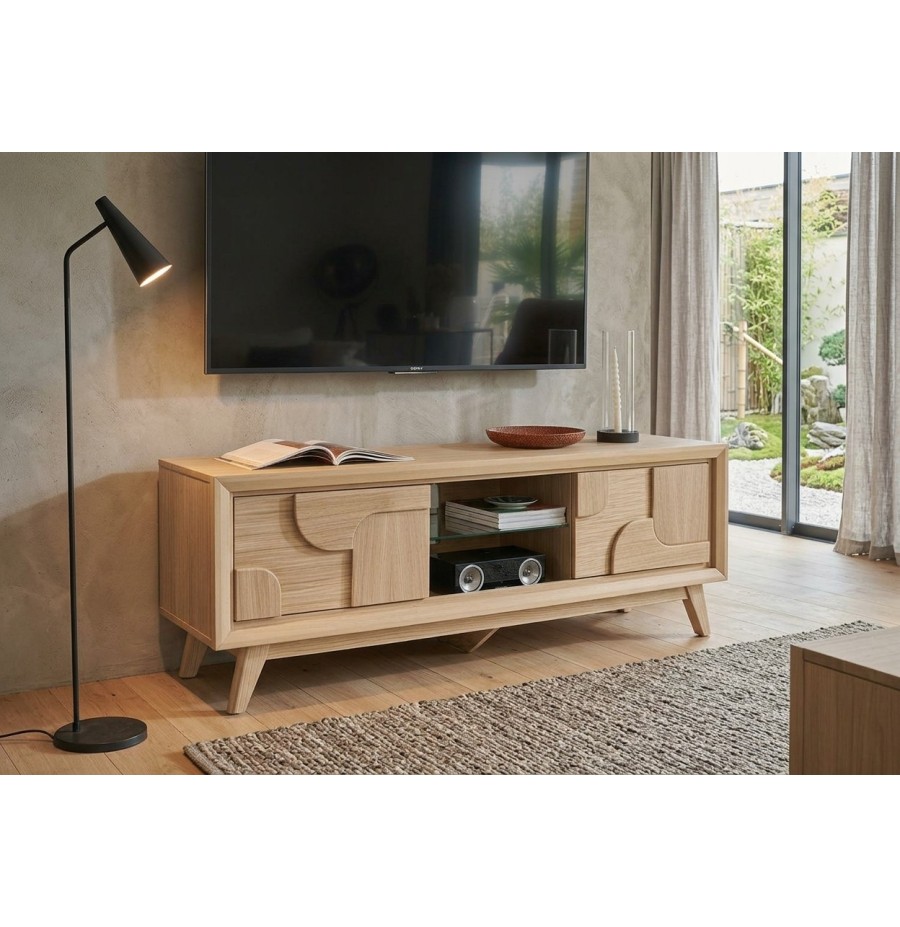 Meuble TV-Hifi 2 Portes Rivage en Chêne | 170 cm