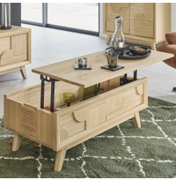 Table de Salon Rivage Relevable en Chêne | 105 cm