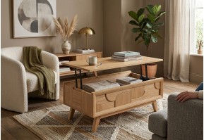 Table de Salon Rivage Relevable en Chêne | 105 cm