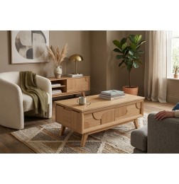 Table de Salon Rivage Relevable en Chêne | 105 cm