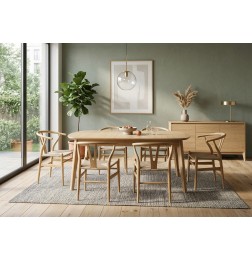 Table Tonneau Rivage 180 cm avec 2 Allonges | Chêne