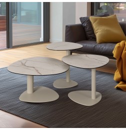 Table de Salon Sintra en Céramique 50x50 cm | Design Pétale