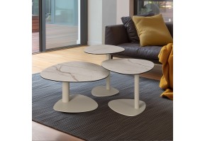 Table de Salon Nazaré en Céramique Hauteur 38cm | Design pétale