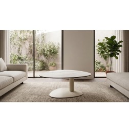 Table de Salon Nazaré en Céramique Hauteur 38cm | Design pétale