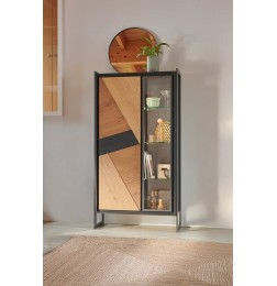 Vitrine Graffik 1 porte bois, 1 porte verre