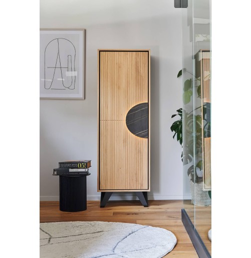 Colonne Sphère 1 porte bois