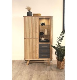 Armoirette Tango 2 portes rideau, 1 porte battante