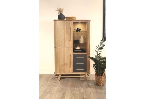 Armoirette Tango 2 portes rideau, 1 porte battante