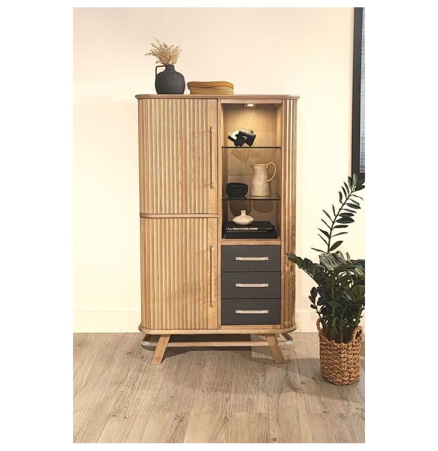 Armoirette Tango 2 portes rideau, 1 porte battante