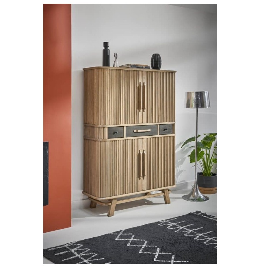 Armoirette Tango 4 portes rideau, 3 tiroirs
