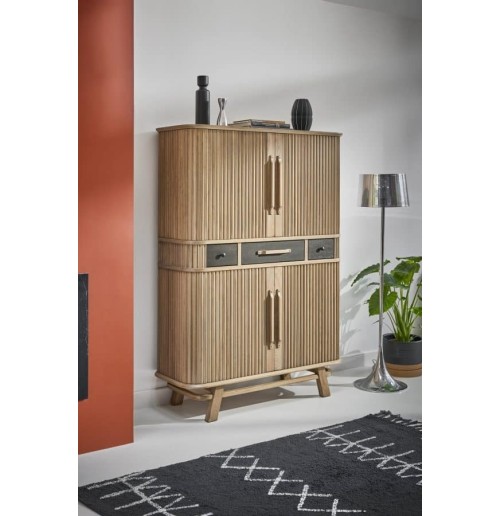 Armoirette Tango 4 portes rideau, 3 tiroirs