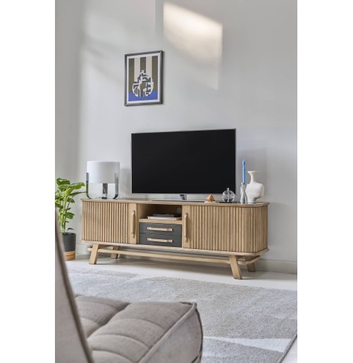 Meuble TV Tango 2 portes rideau | 180 cm