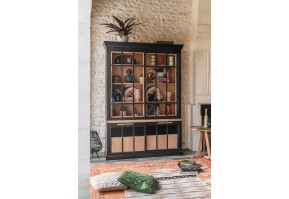 Bibliothèque L.151 cm, 4 portes coulissantes